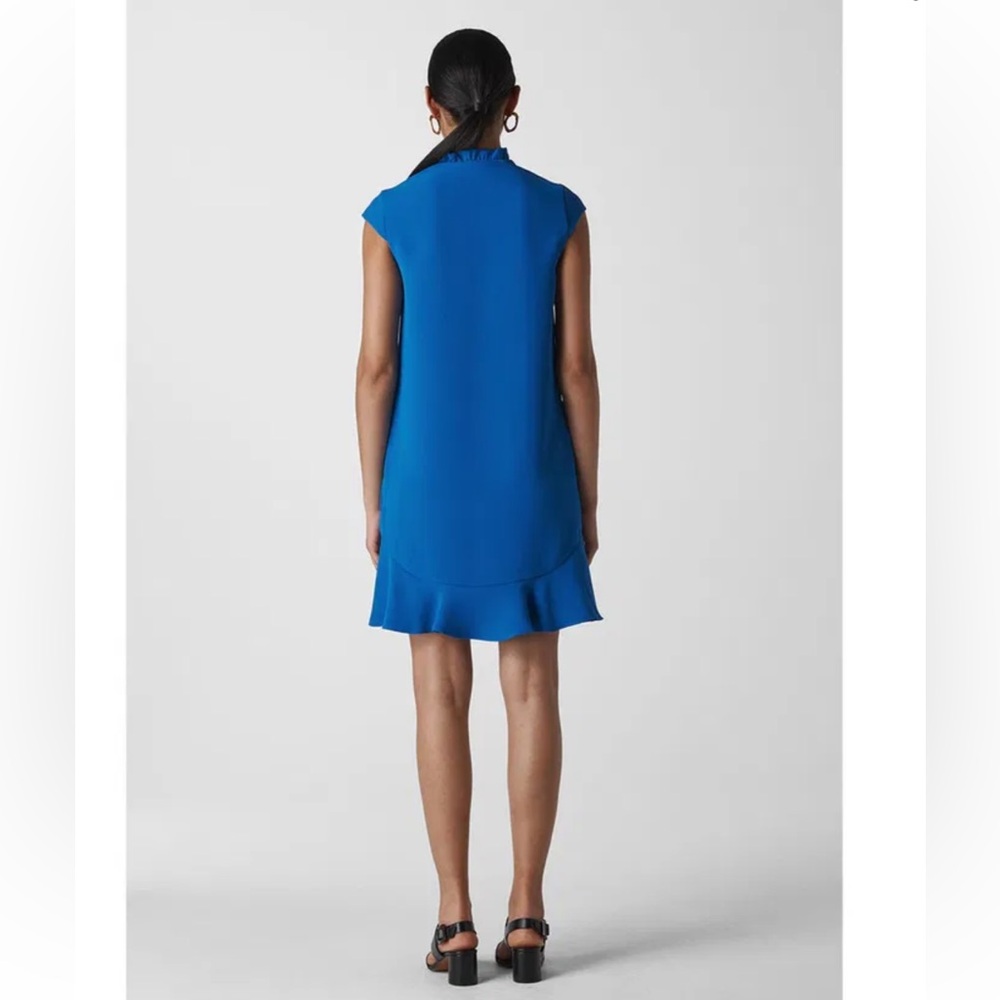 NWT Whistles Federica Crepe Dress in Blue Size 4 - Needs Cleaning - Picture 2 of 16